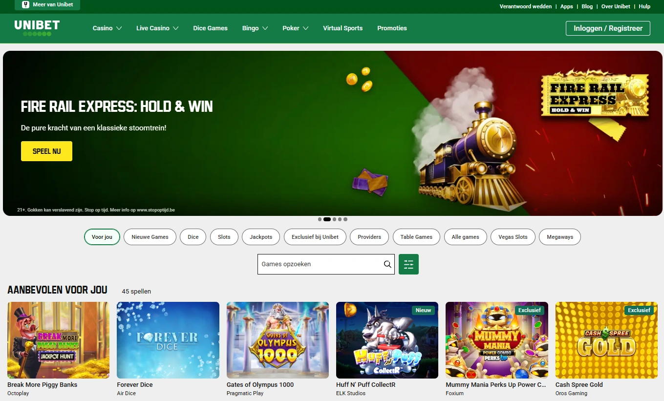 Beste online casino België bonussen en promoties